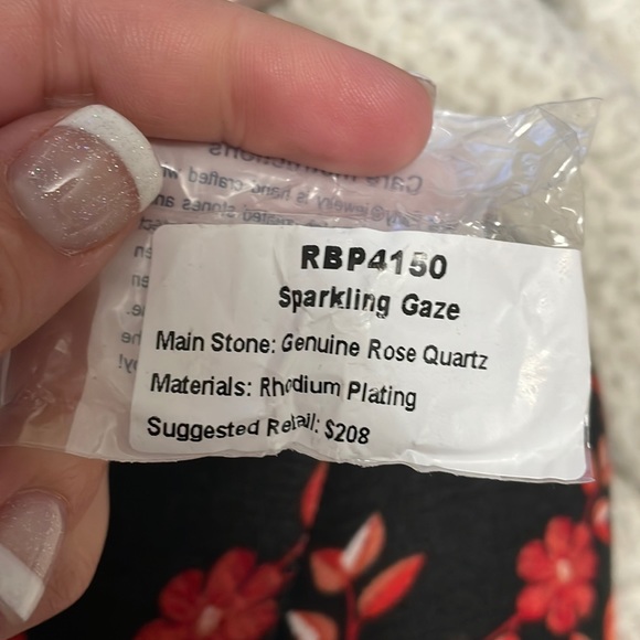 Bomb Party Genuine Rose Quartz Ring Size 7 - Picture 4 of 5